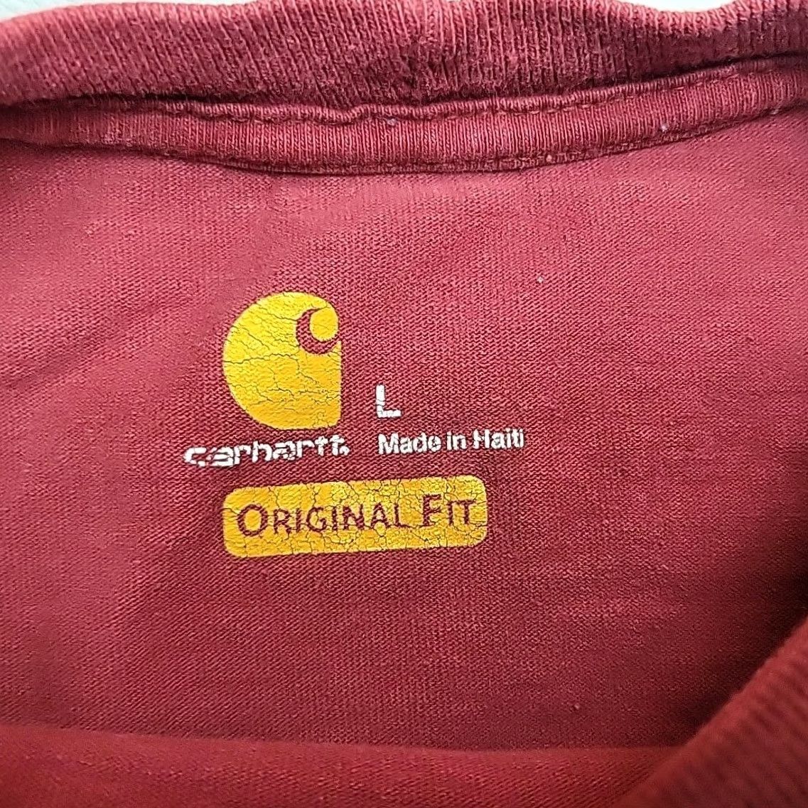 Carhartt Carhartt Shirt Men L Red Original Fit Crewneck Long Sleeve Spellout Work TEE Size US L / EU 52-54 / 3 - 5 Thumbnail