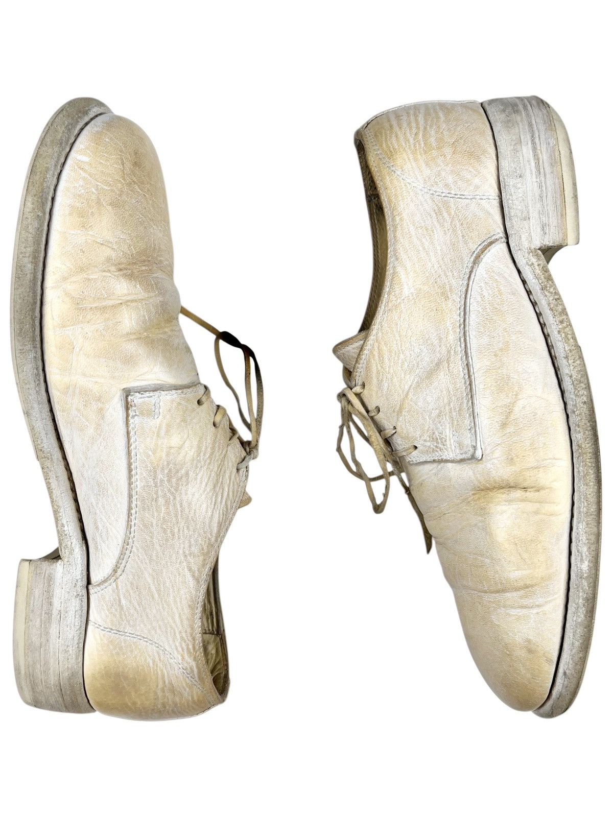 Guidi 992 Cream White Leather Derby Shoes in Beige, Men's