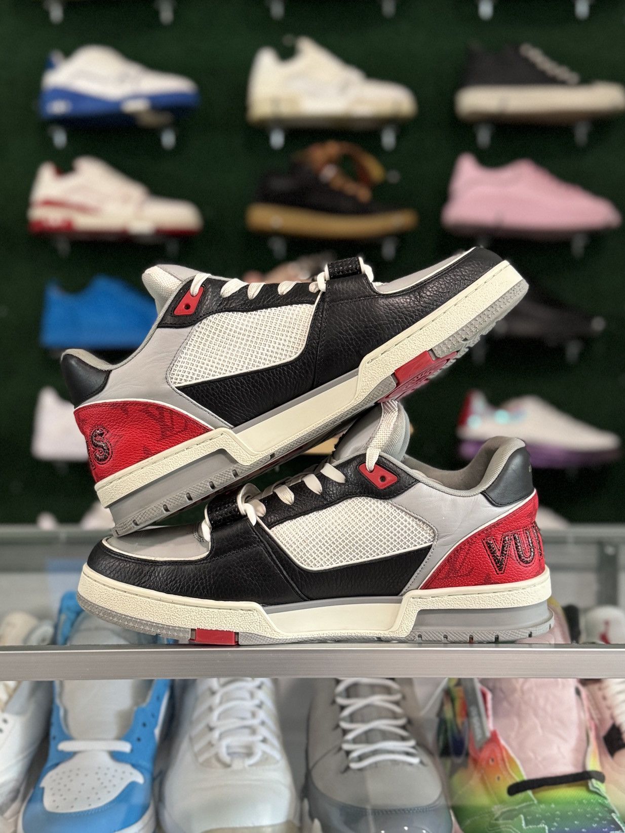 Louis Vuitton Louis Vuitton Trainer Strap Black Grey Red 1AC4ZU Size US 10 / EU 43 - 2 Thumbnail