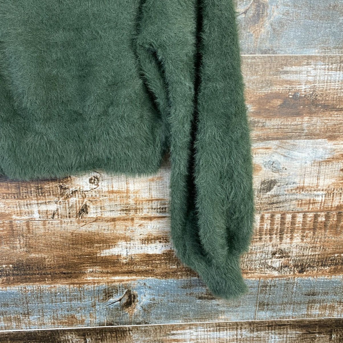 Homespun Knitwear × Japanese Brand DL Dazzlin Cardigan fur shaggy crop top Knitwear #C1113 Size XS / US 0-2 / IT 36-38 - 16 Thumbnail