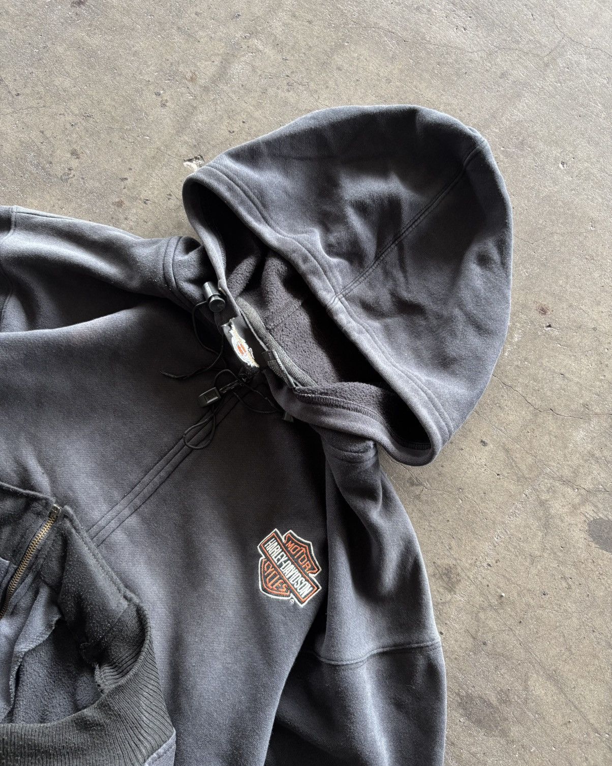 Harley Davidson Harley Davidson Faded Black Zip Up Hoodie Size US XL / EU 56 / 4 - 6 Thumbnail