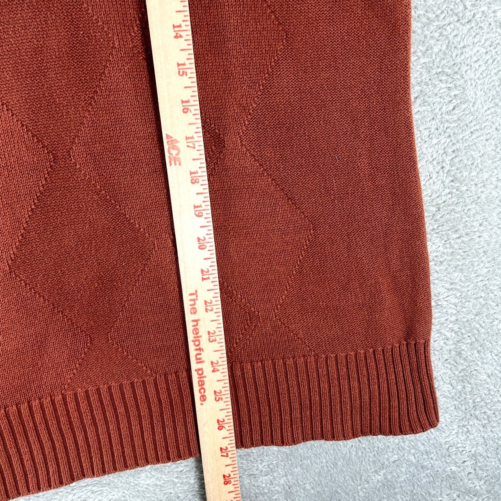 Pronto Uomo Pronto Uomo Sweater Mens Large Red 1/4 Zip Mock Neck Diamond Argyle Knit Preppy Size US L / EU 52-54 / 3 - 6 Thumbnail