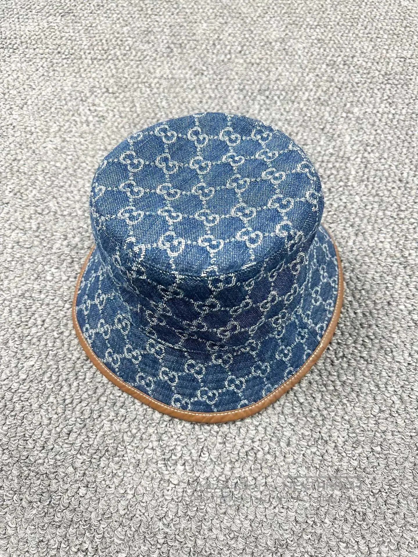Gucci Guicci size M Blue Full Logo Fisherman's Hat| Size ONE SIZE - 1 Thumbnail