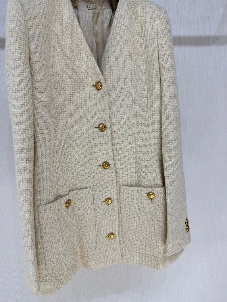 Gucci Gucci 23 Autumn and Winter White Gold Woven jacket 2503-Nex Size XS / US 0-2 / IT 36-38 - 3 Thumbnail