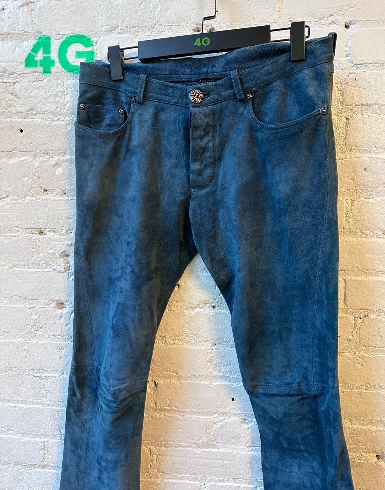 Chrome Hearts Chrome Hearts LENNY KRAVITZ Personal SUEDE LEATHER JEANS Size US 30 / EU 46 - 2 Thumbnail