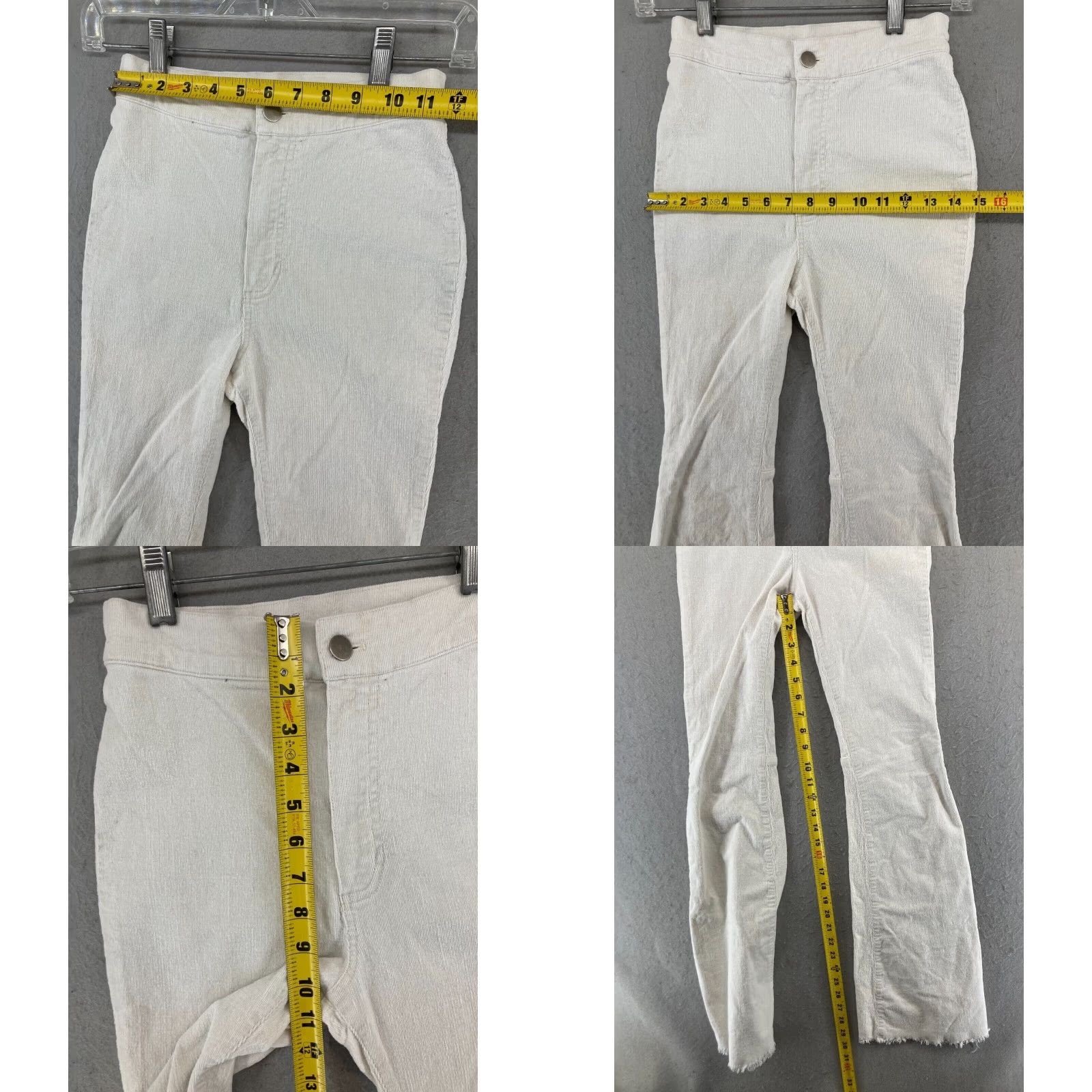 Vintage Cotton Candy LA Womens High Rise Bellbottom Pants XS Cream Size 26" / US 2 / IT 38 - 2 Thumbnail