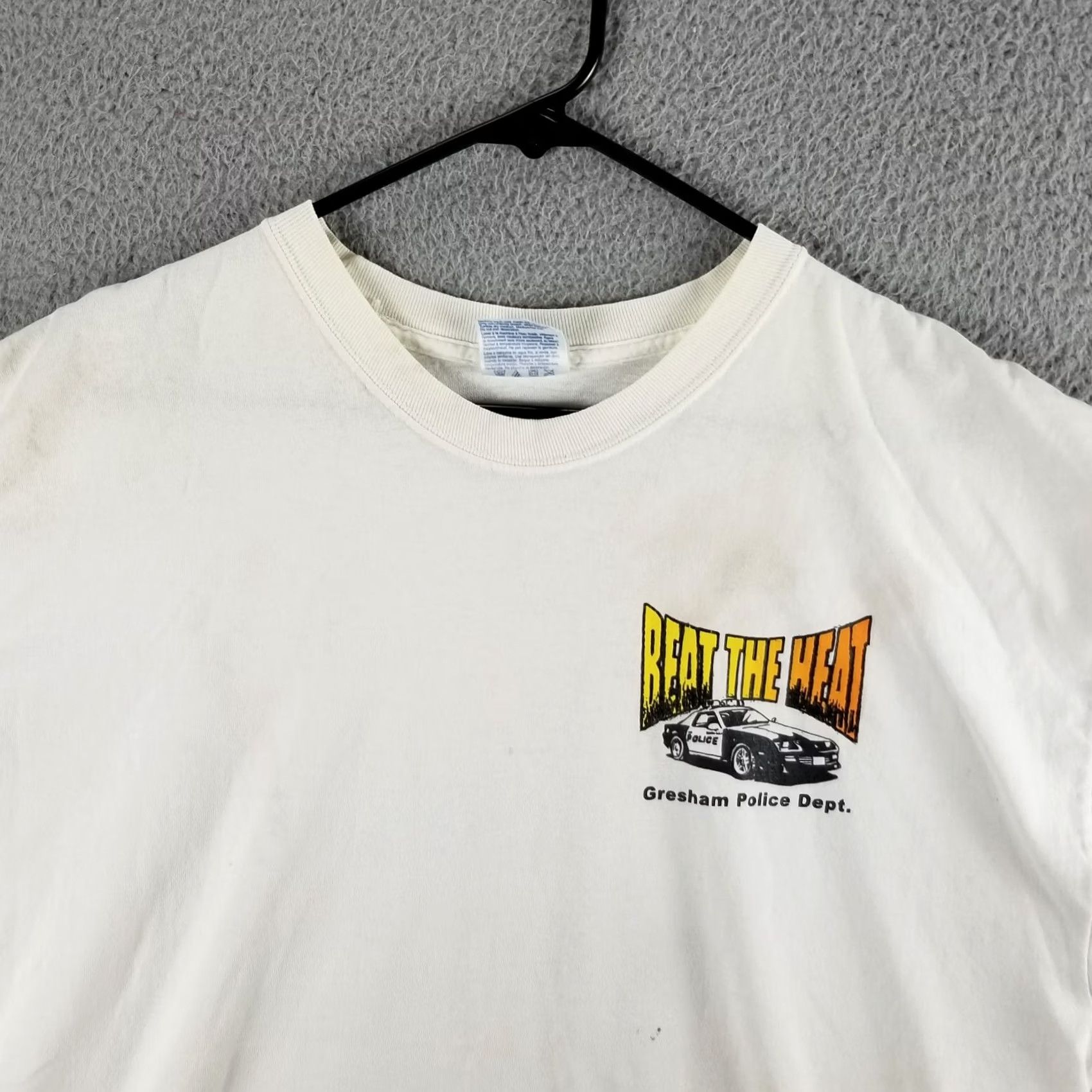Vintage Vintage Oregon Shirt XL White - Police Drag Racing Cars 2001 Beat the Heat Mens XL T-Shirt Size US XL / EU 56 / 4 - 4 Thumbnail