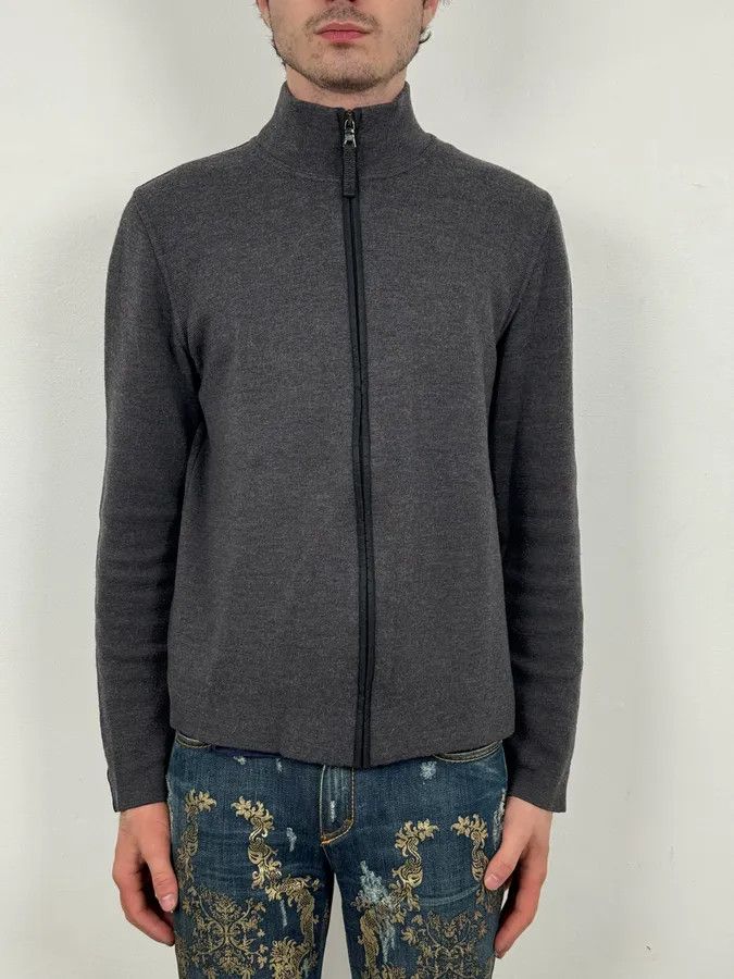 Prada AW2007 Prada Grey Wool Blend Nylon Sleeves Track Jacket Size US M / EU 48-50 / 2 - 2 Thumbnail
