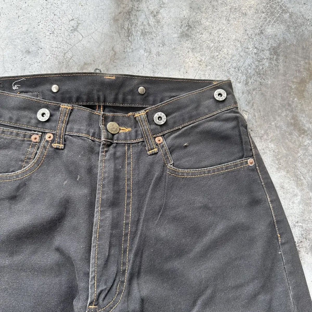 Ben Davis SICKSS💥💥80’s Vintage BEN DAVIS Suspenders Cinch Back Denim Size US 27 - 4 Thumbnail