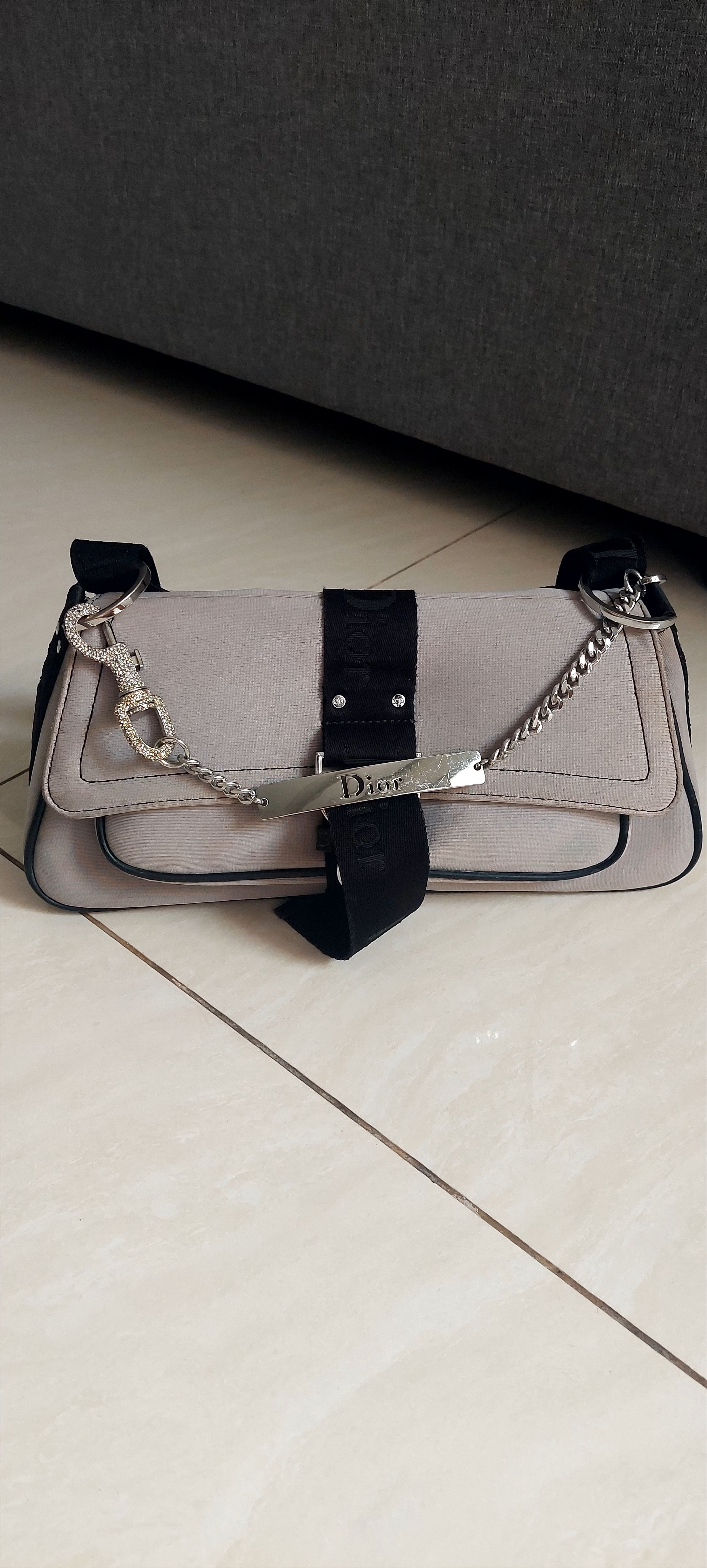 Christian Dior Monsieur Christian Dior John Galliano Grey Satin Size ONE SIZE - 4 Thumbnail
