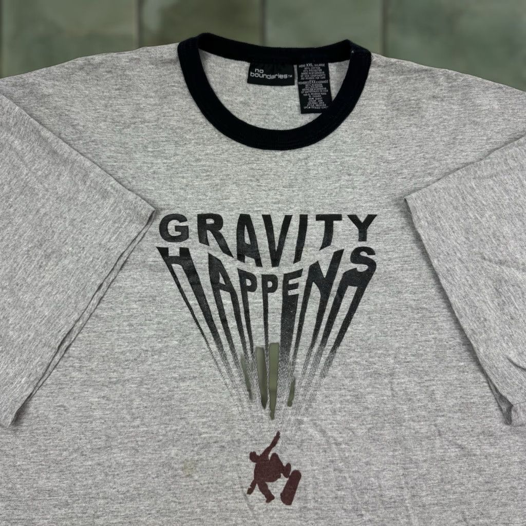 Vintage Vintage No Boundaries Ringer T Shirt Adult 2XL Snowboarding Gravity Happens Y2K Size US XXL / EU 58 / 5 - 1 Thumbnail