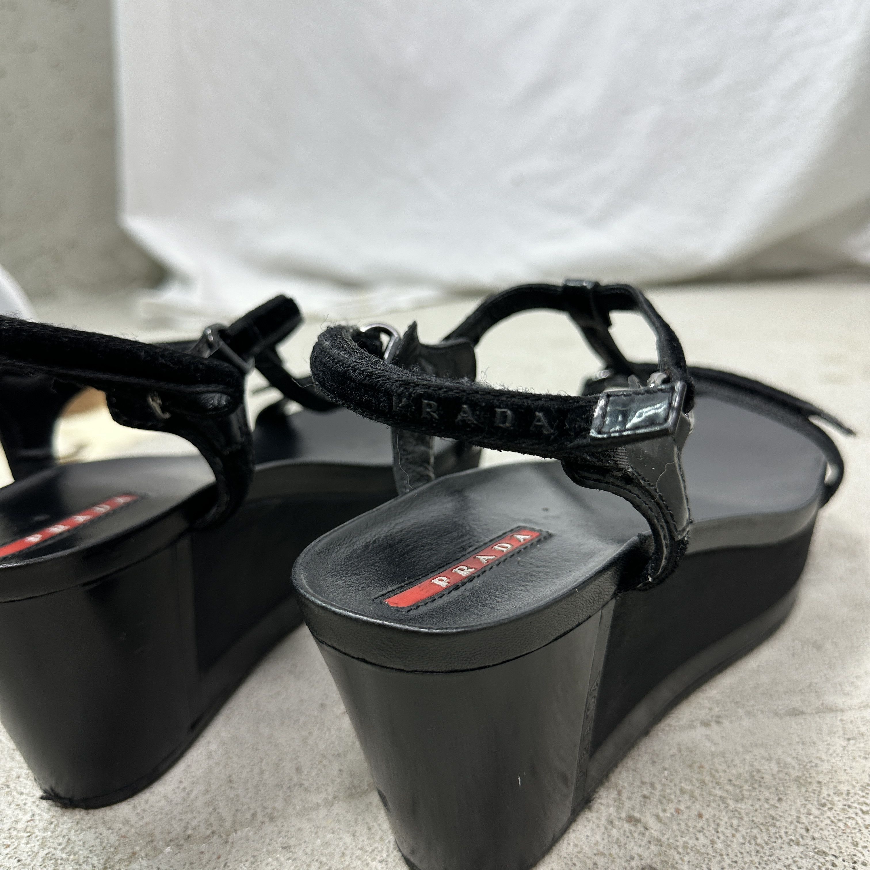 Prada Vintage Avant Garde Old Money Leather Prada Platforms Y2K Size US 9 / IT 39 - 7 Thumbnail