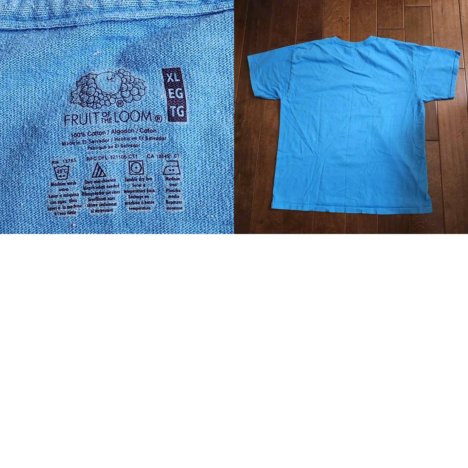 Fruit Of The Loom Fruit Of The Loom Men's XL Blue USA Original Shirt - T-Shirt, Short Sleeve, Cotton, Regular Fit, Solid, USA Theme, All Seasons Size US XL / EU 56 / 4 - 8 Thumbnail