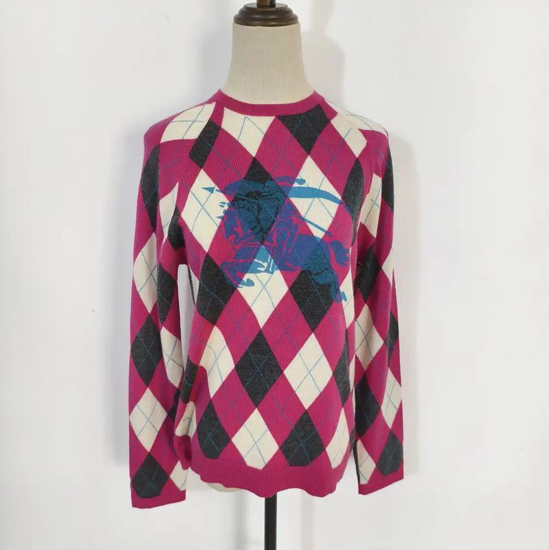 Burberry Burberry Multi-Color Wool Argyle Knit Sweater Size M / US 6-8 / IT 42-44 - 1 Thumbnail