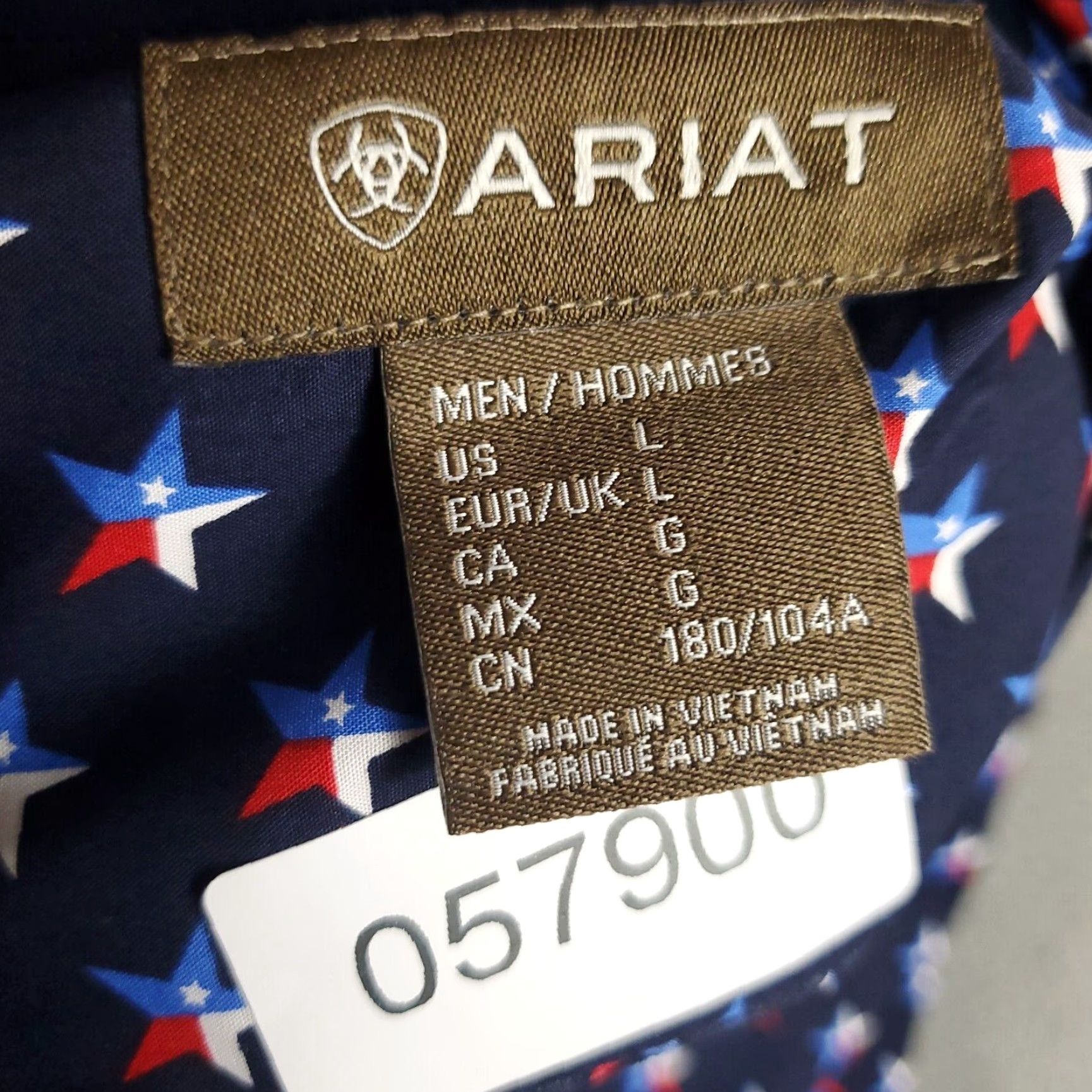 Ariat VINTAGE Ariat Men's Shirt Large Blue Cotton Casual Button Up Long Sleeve Size US L / EU 52-54 / 3 - 7 Thumbnail