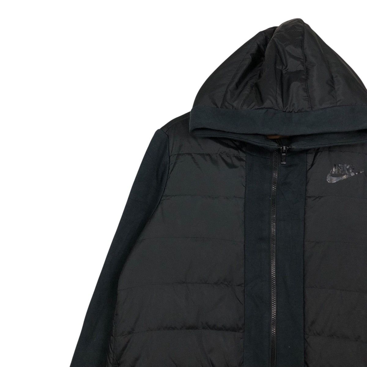 Nike 📌Rich Black Running Quilted Puffer Jacket Nike Hoodie Size US L / EU 52-54 / 3 - 8 Thumbnail