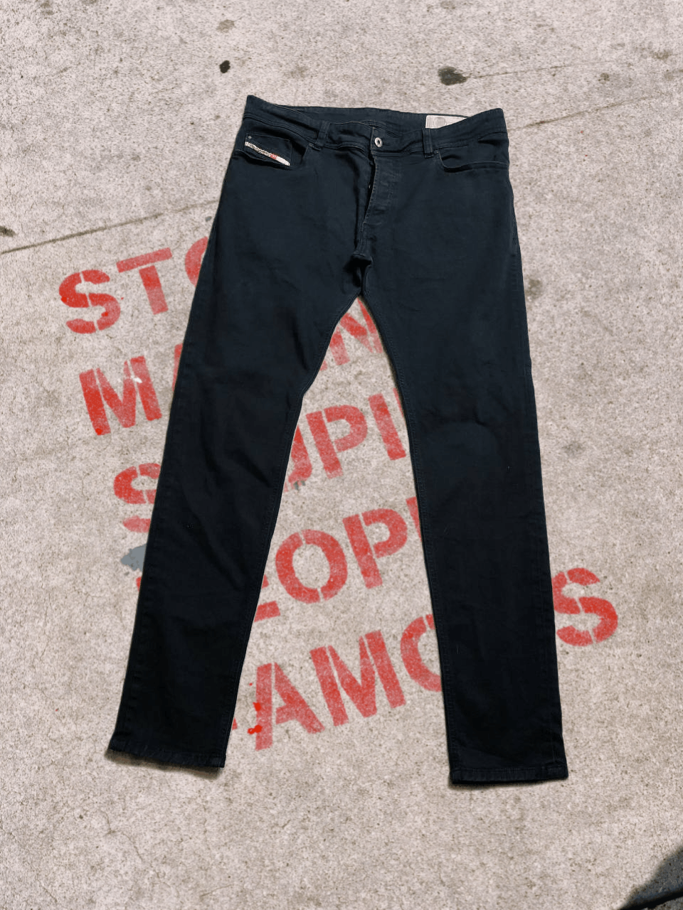 Diesel Mens Diesel R-TROXER-A Stretch Slim Skinny Black Jeans Size US 36 / EU 52 - 1 Thumbnail