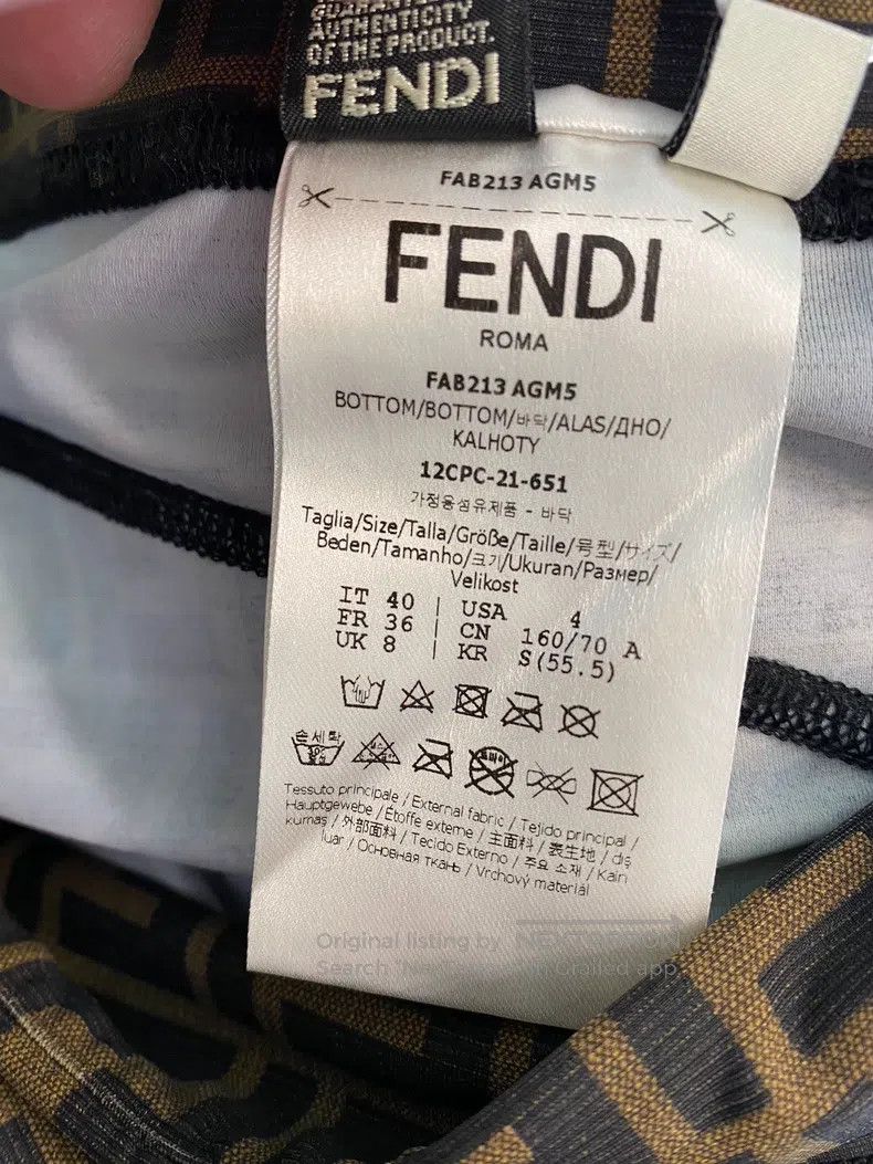 Fendi Fendi Monogram Full Print Logo, Tight Elastic Pants Size 26" / US 2 / IT 38 - 4 Thumbnail