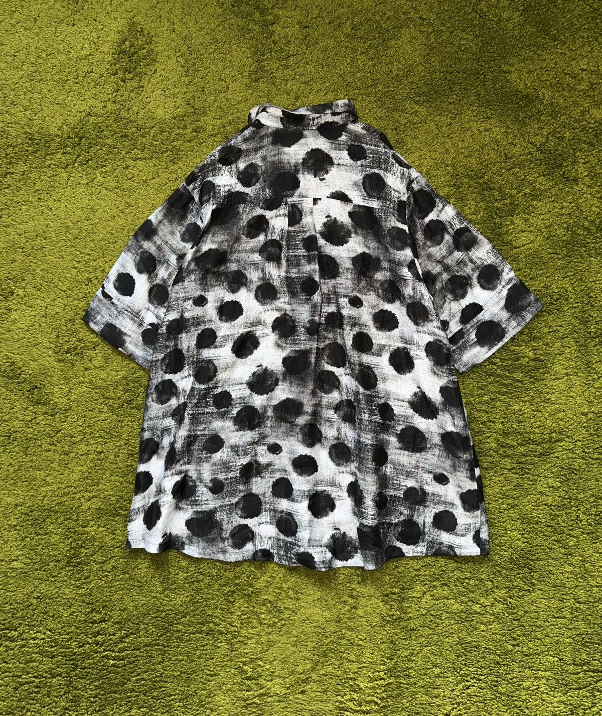 Designer Elli linen blend avant garde polka dot mini dress tunic Size L / US 10 / IT 46 - 2 Thumbnail