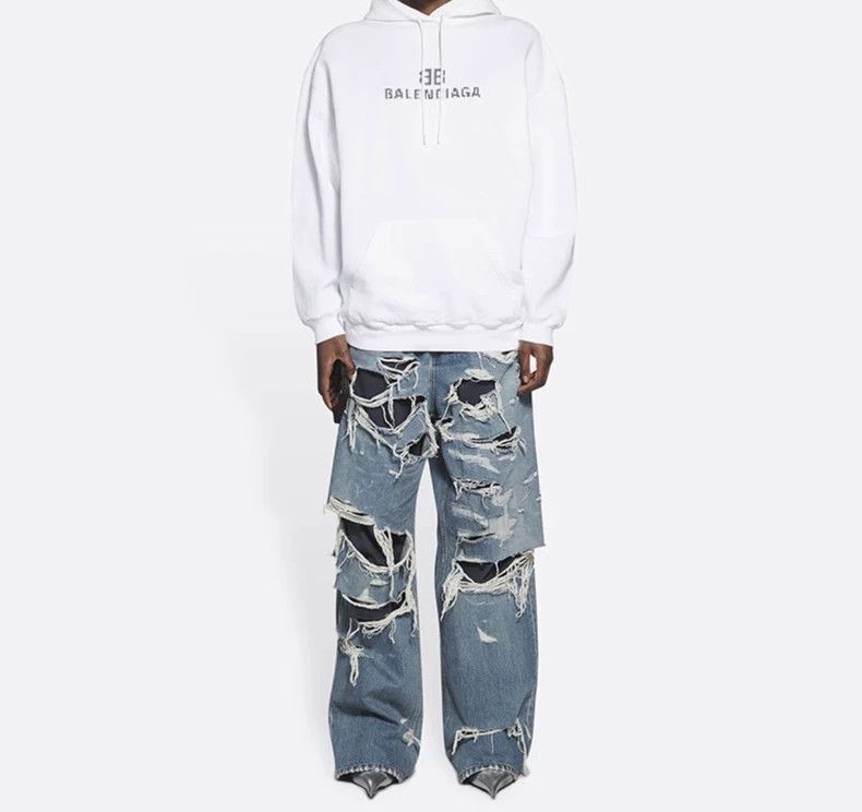 Balenciaga balenciaga double b logo hoodie white Size US XS / EU 42 / 0 - 2 Thumbnail