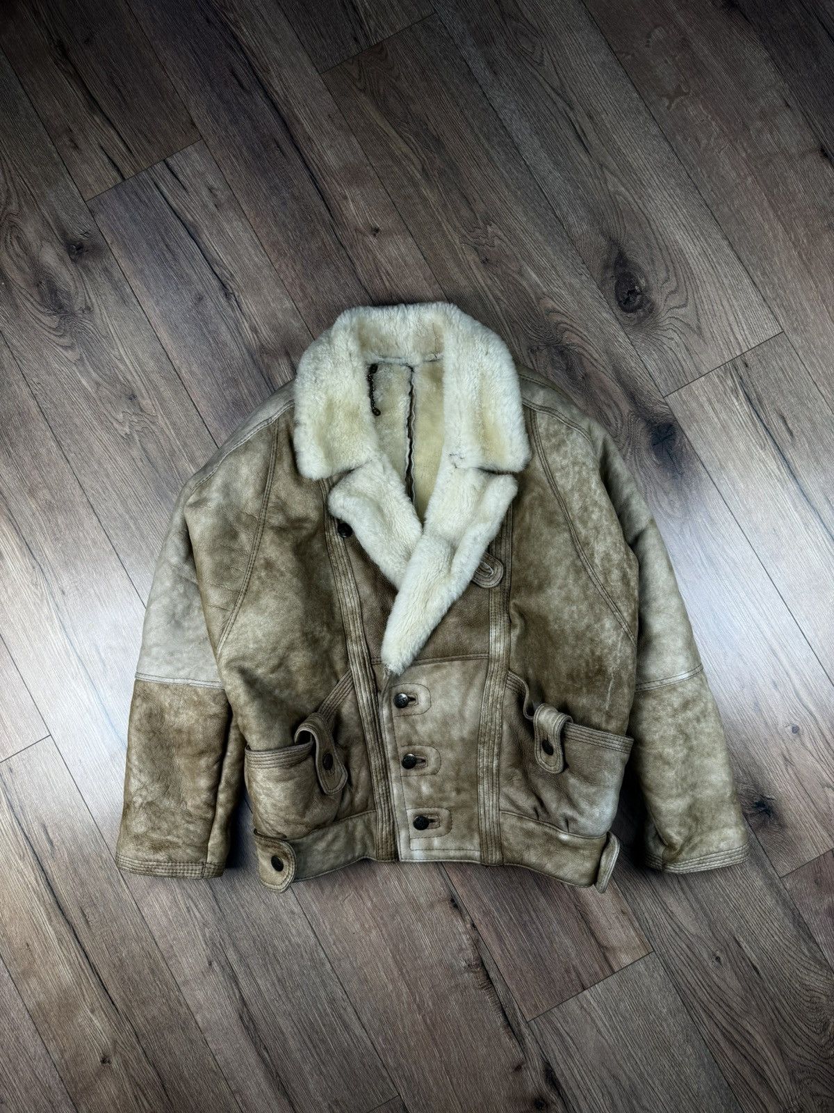 Other Vintage Italian Shearling Leather Jacket Size 50 Brown Size US M / EU 48-50 / 2 - 2 Thumbnail