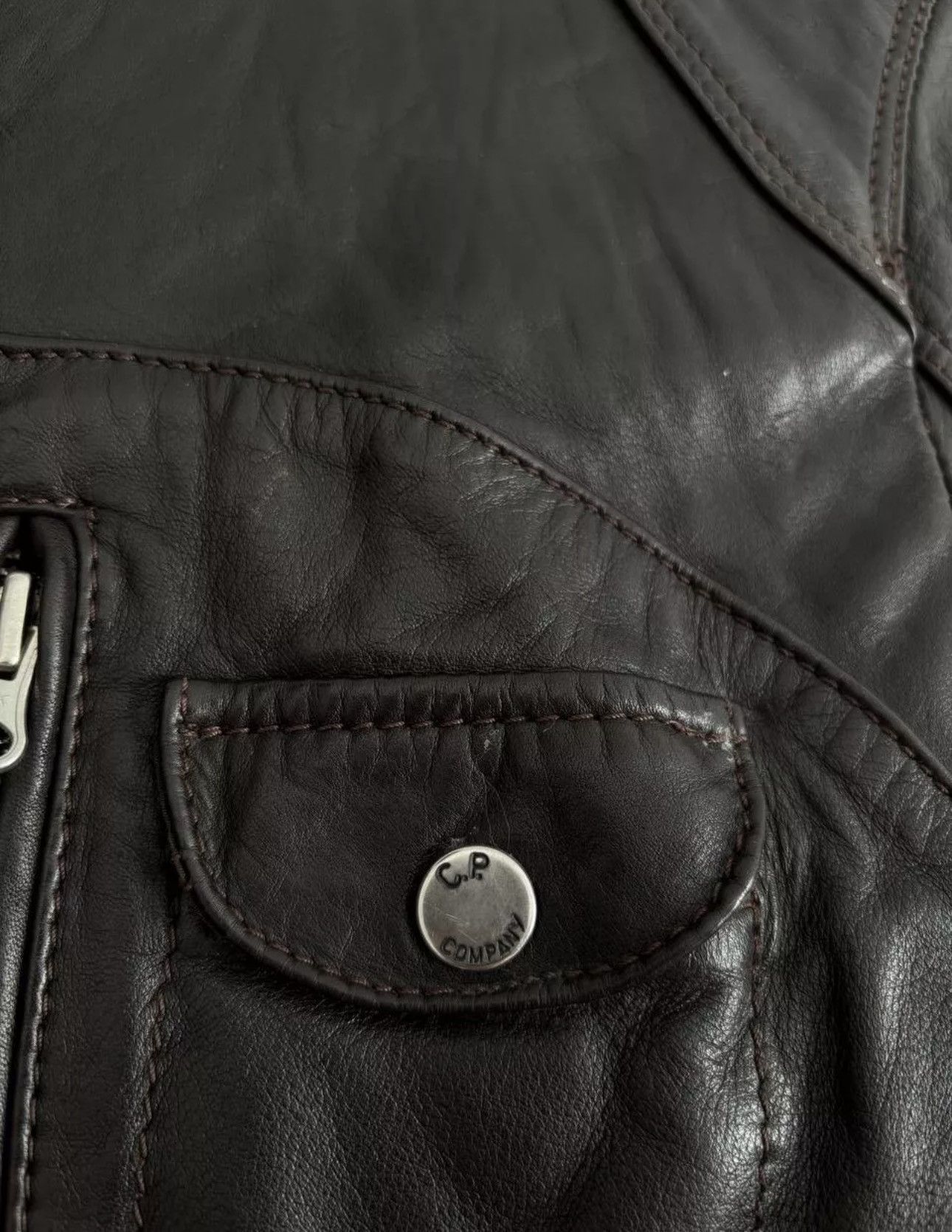 C.P. Company C.P Company Vintage Leather Jacket Archival 2007 Aut/Win Size US XXS / EU 40 - 14 Thumbnail