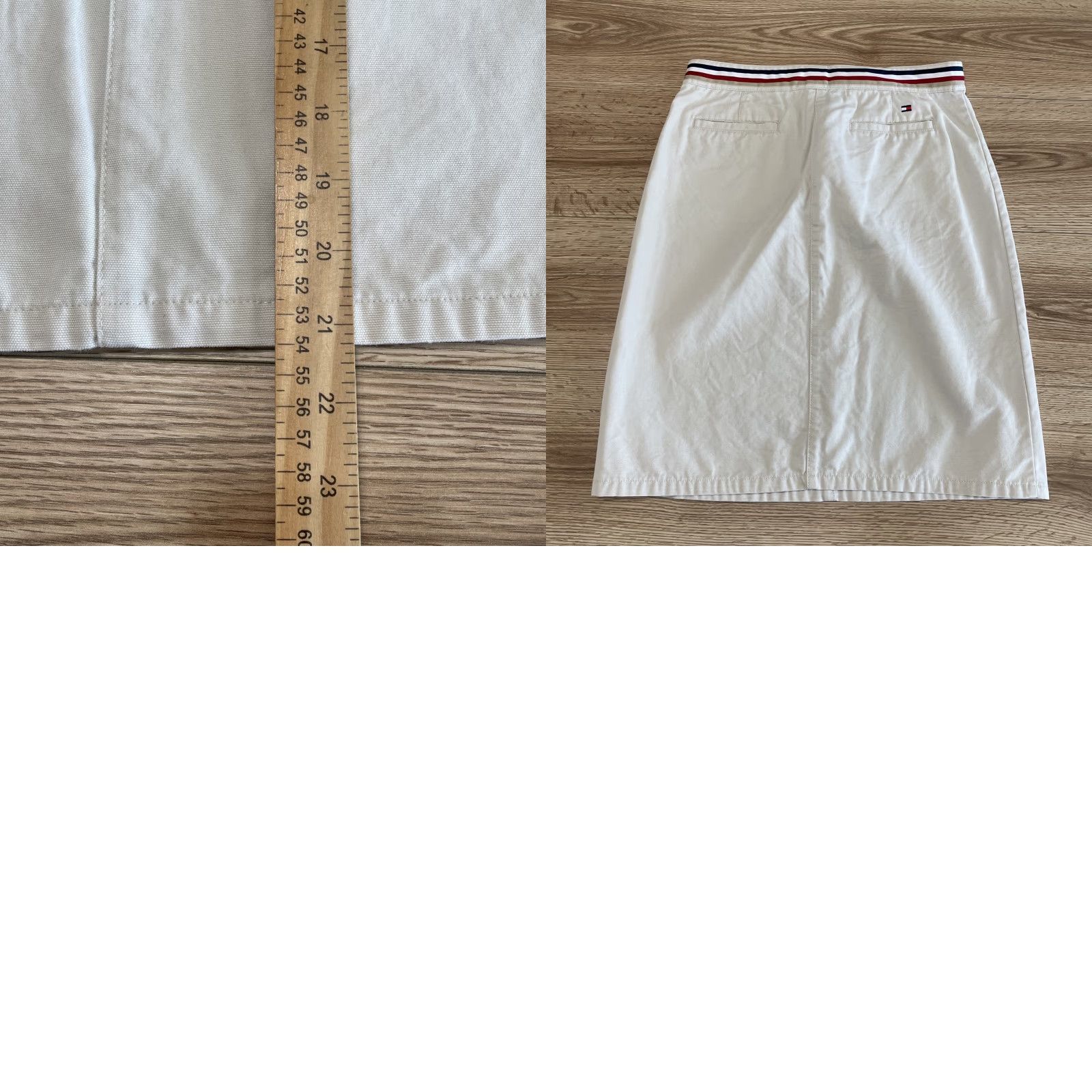 Tommy Hilfiger VINTAGE Tommy Hilfiger Women's Skirt Size 4 Knee Length A-Line Tan Cotton Pockets Size 27" / US 4 / IT 40 - 8 Thumbnail