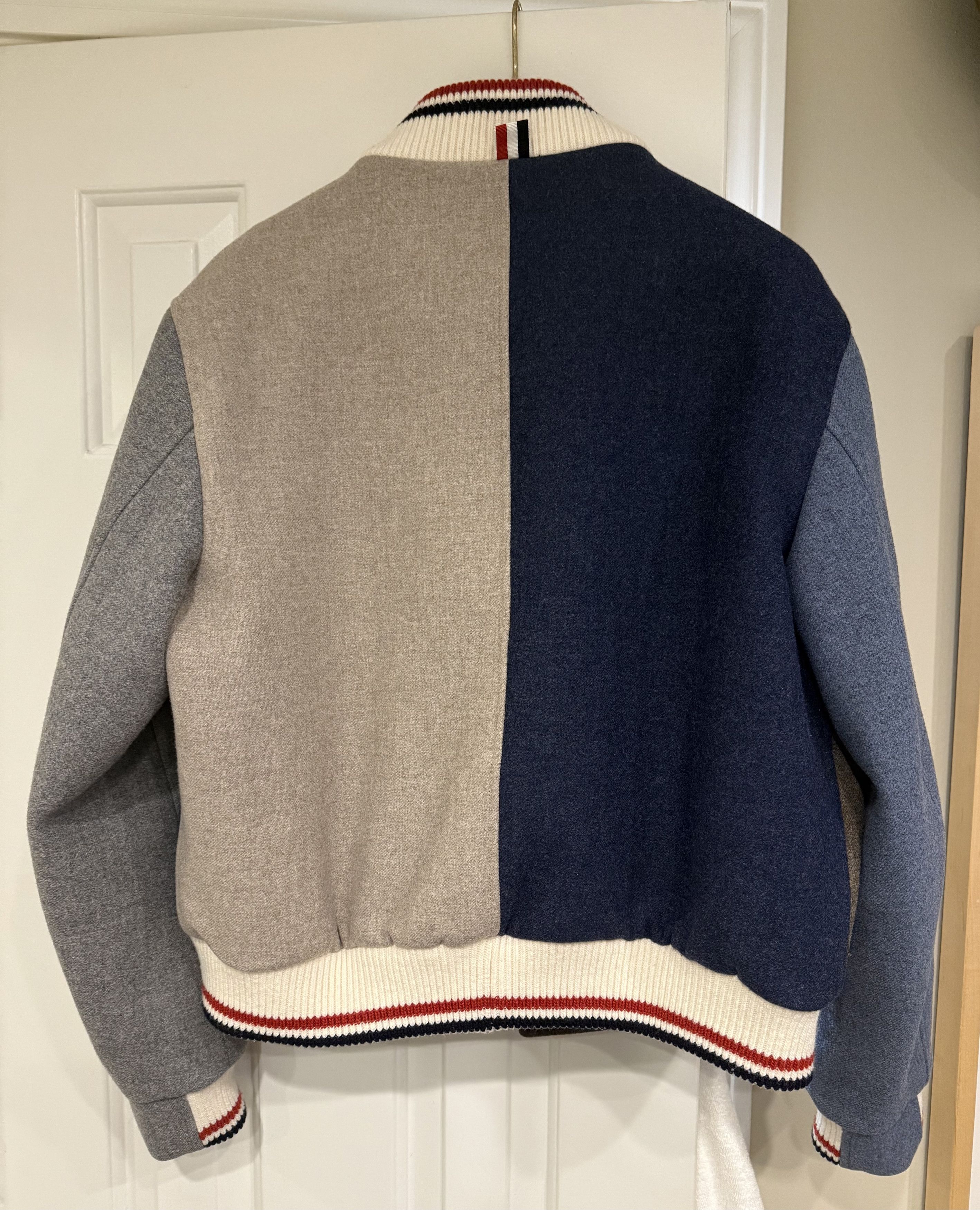 Thom Browne Thom Browne - Fun Mix Wool Varsity Jacket Size US M / EU 48-50 / 2 - 2 Thumbnail