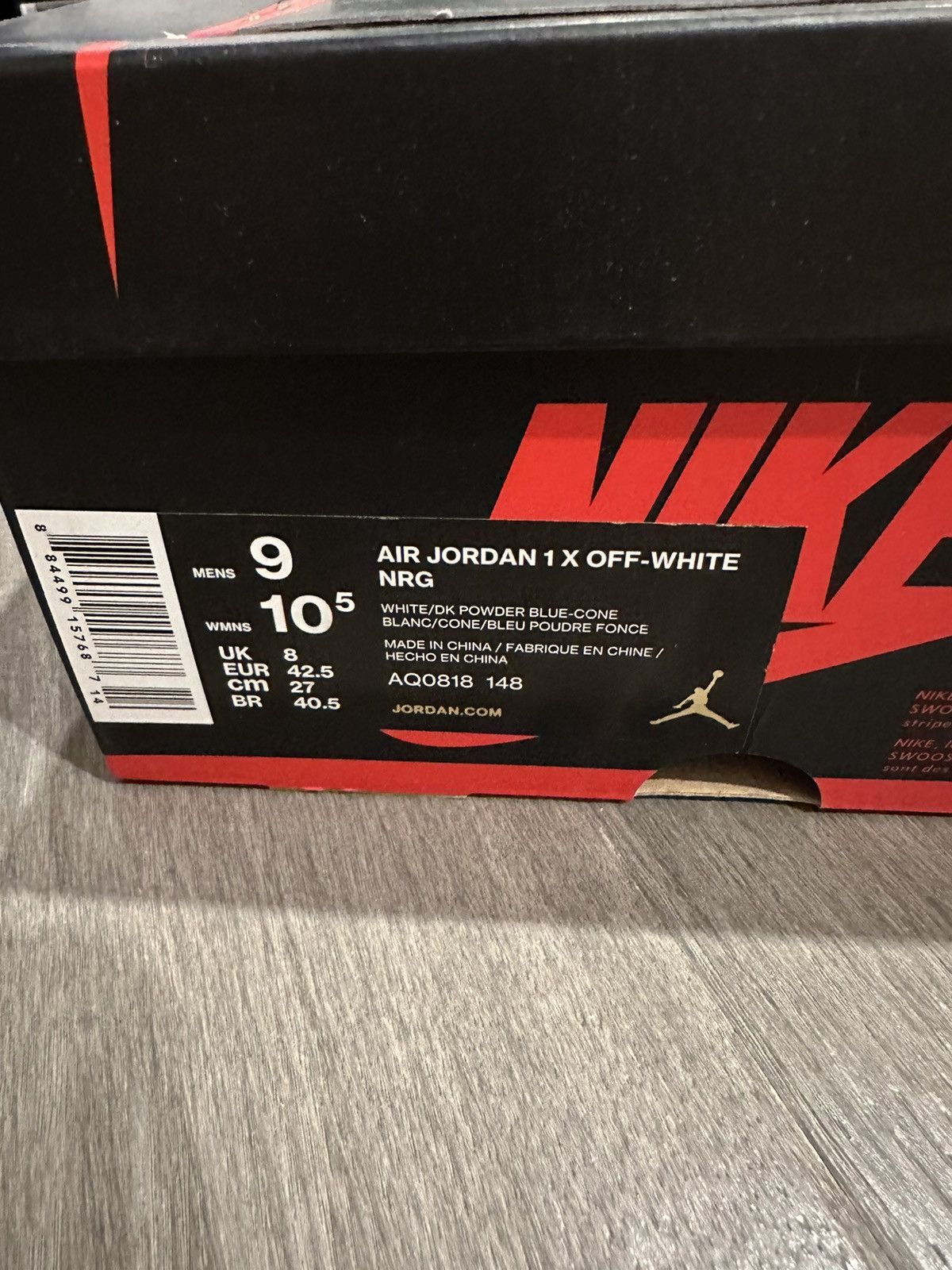 Nike × Off-White Nike X Off White Air Jordan 1 UNC Size US 9 / EU 42 - 12 Thumbnail