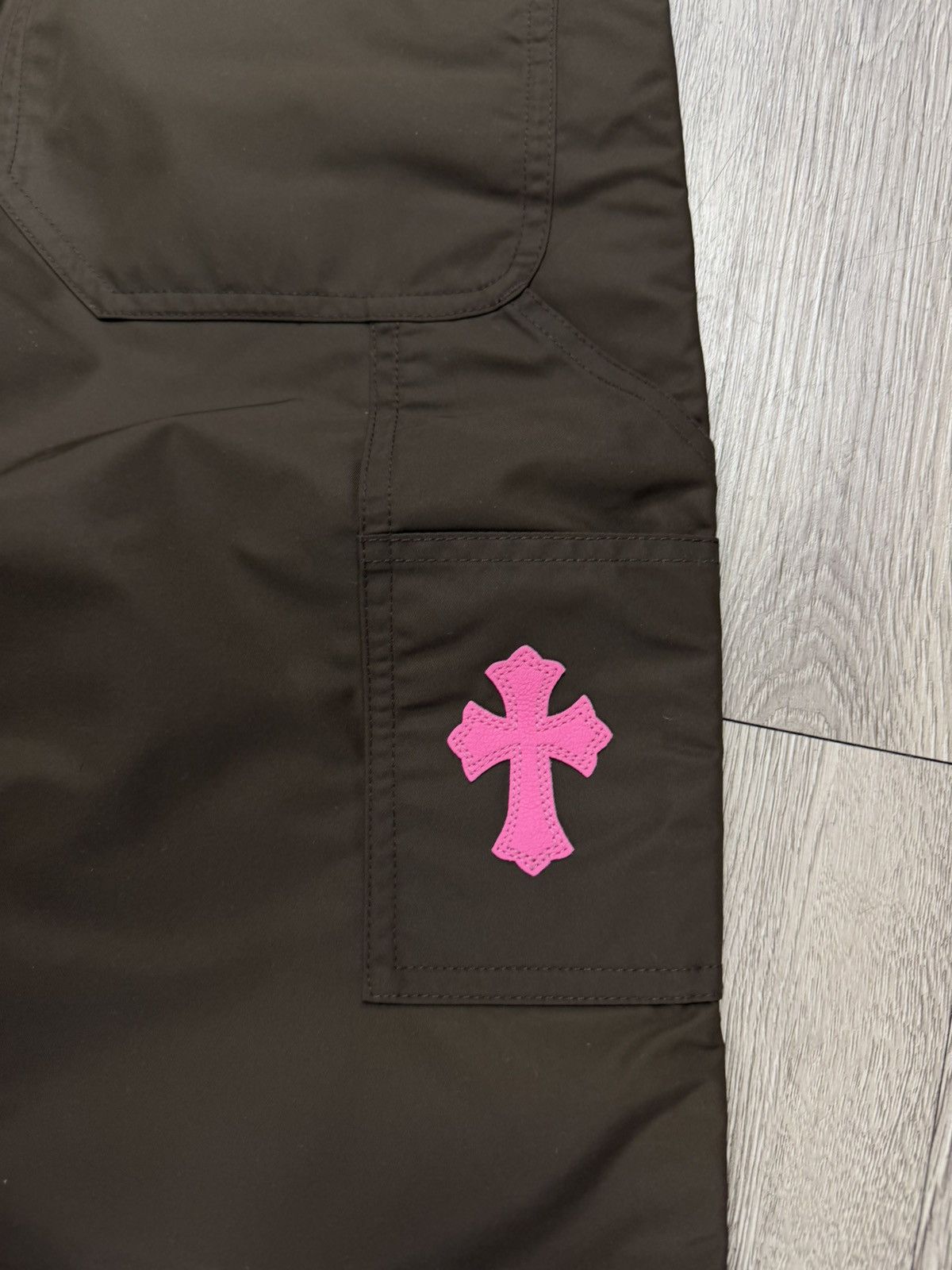 Chrome Hearts Chrome Hearts 'Leather Double Knee' Nylon Brown Pants Size US 31 - 3 Thumbnail