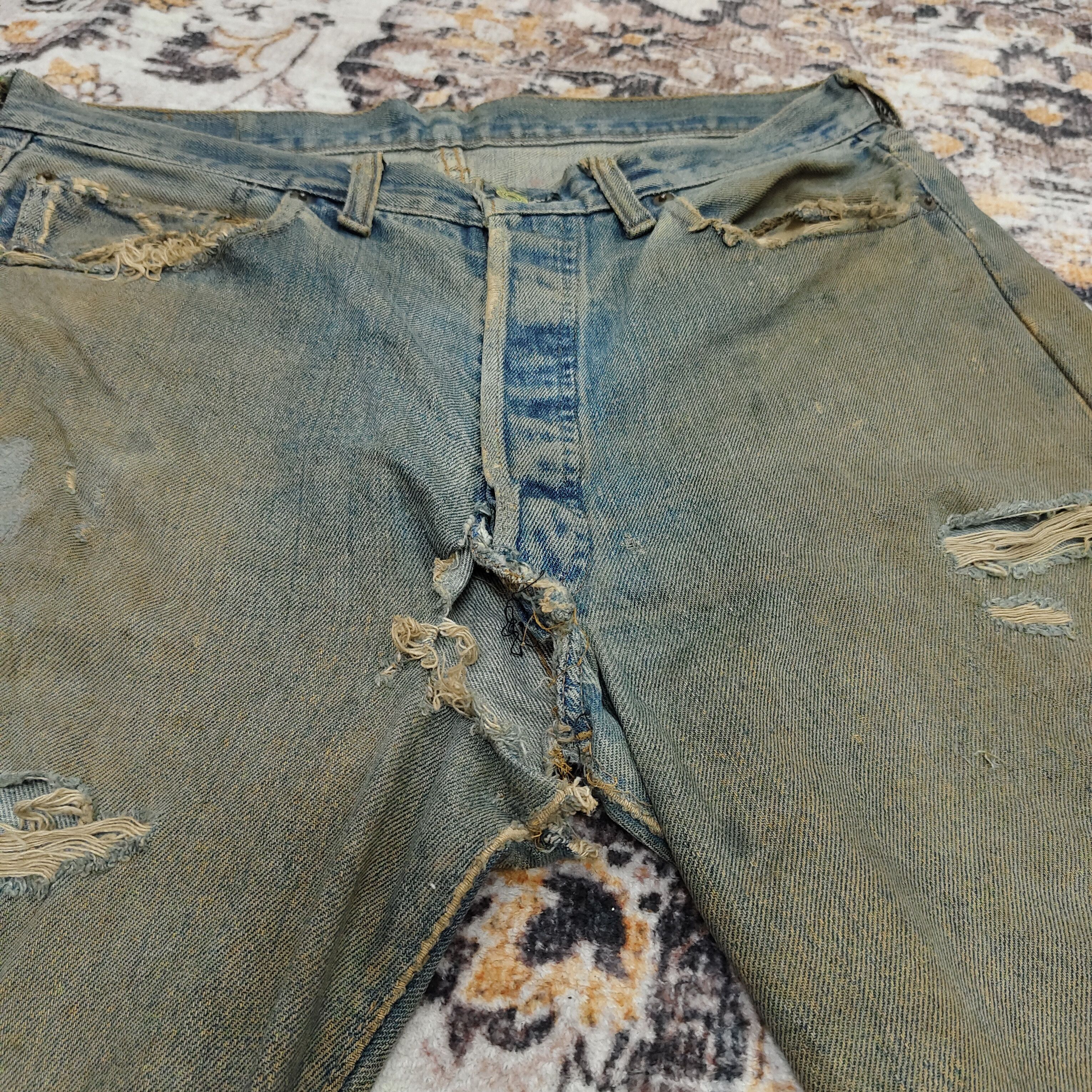 Levi's True Vintage 70s Levi's 501 Selvedge Distressed Ripped Jean Size US 34 / EU 50 - 7 Thumbnail