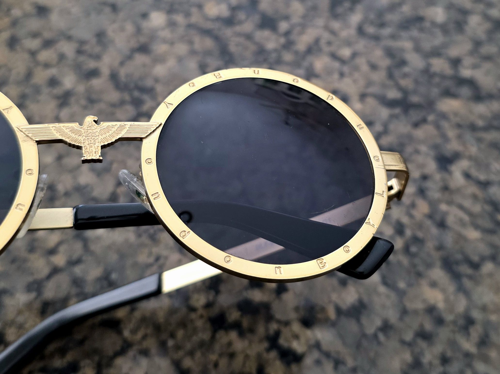 Boy London BOY London Gold Eagle Cyberpunk Lennon Round Sunglasses 80s Size ONE SIZE - 9 Thumbnail