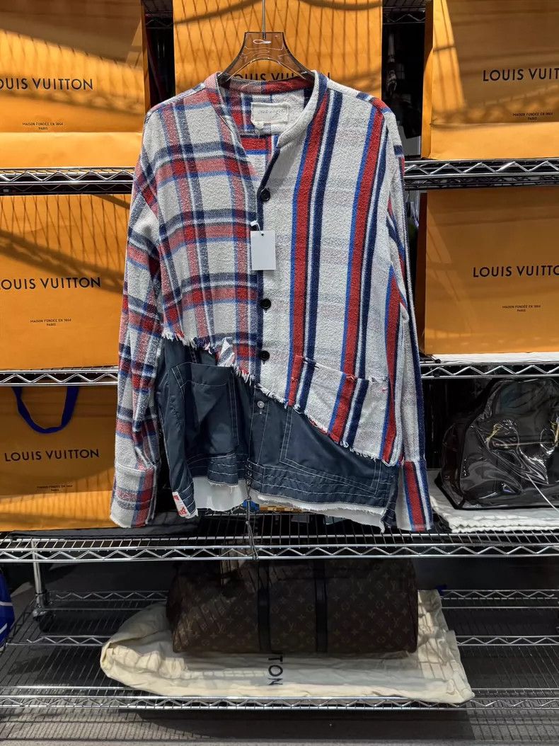 Greg Lauren greg lauren Splicing plaid shirt jacket 2506-Nextarrow Size US XL / EU 56 / 4 - 1 Thumbnail
