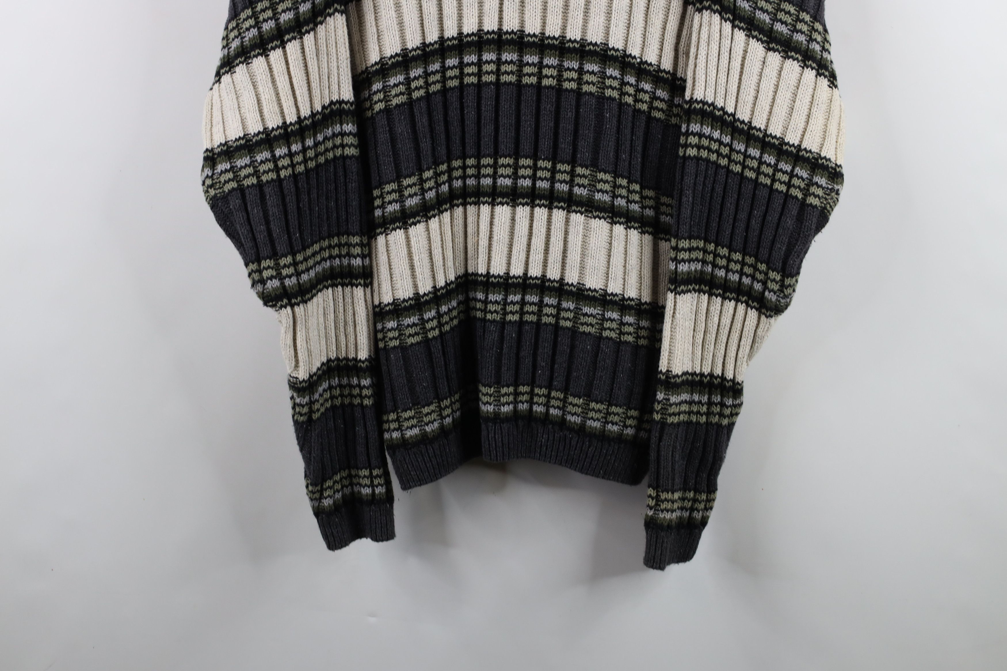 Vintage Vintage 90s Streetwear Chunky Ribbed Knit Henley Sweater Size US XL / EU 56 / 4 - 3 Thumbnail