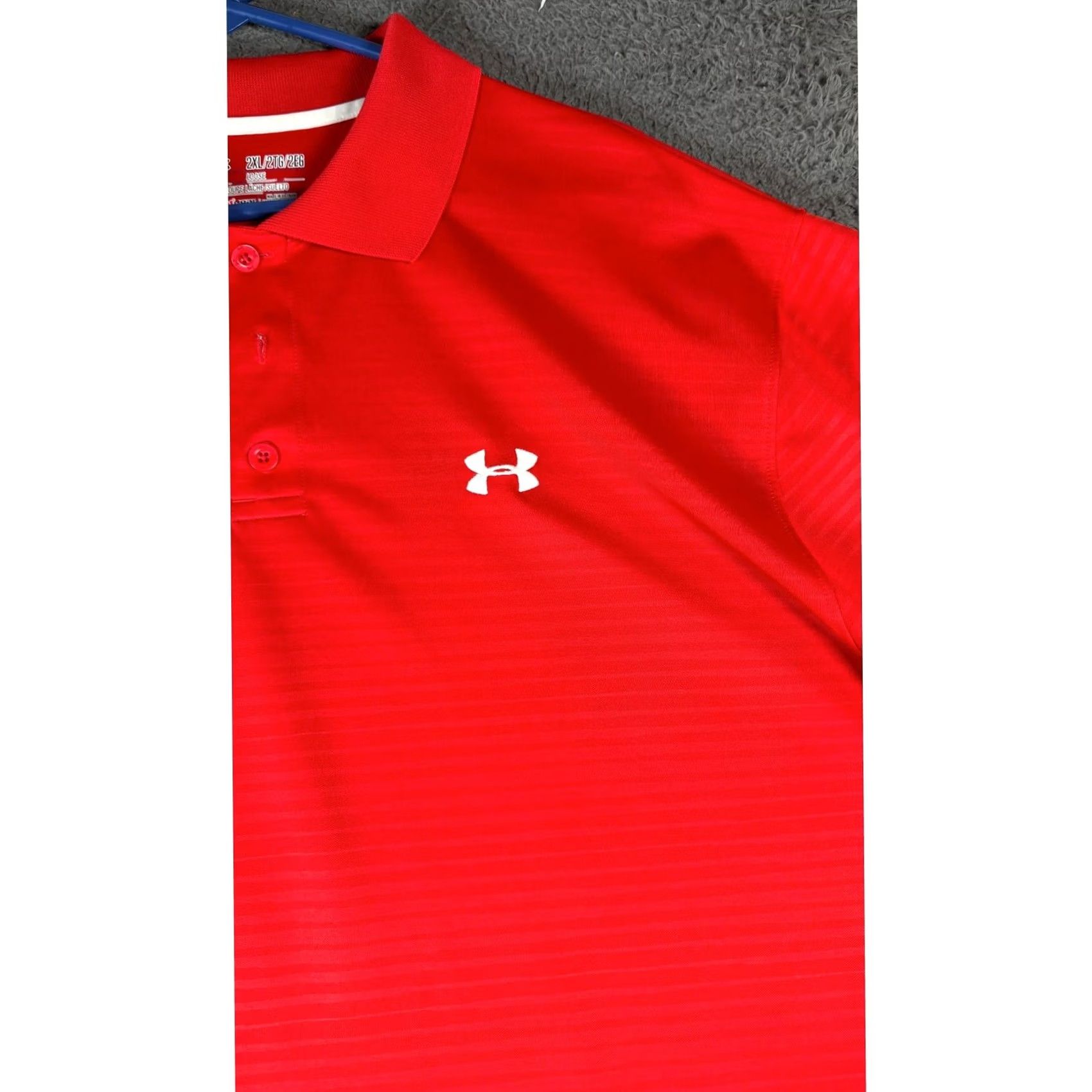 Under Armour Under Armour HeatGear Polo Shirt Athletic Training Red Loose Fit 2XL Men Size US XXL / EU 58 / 5 - 2 Thumbnail