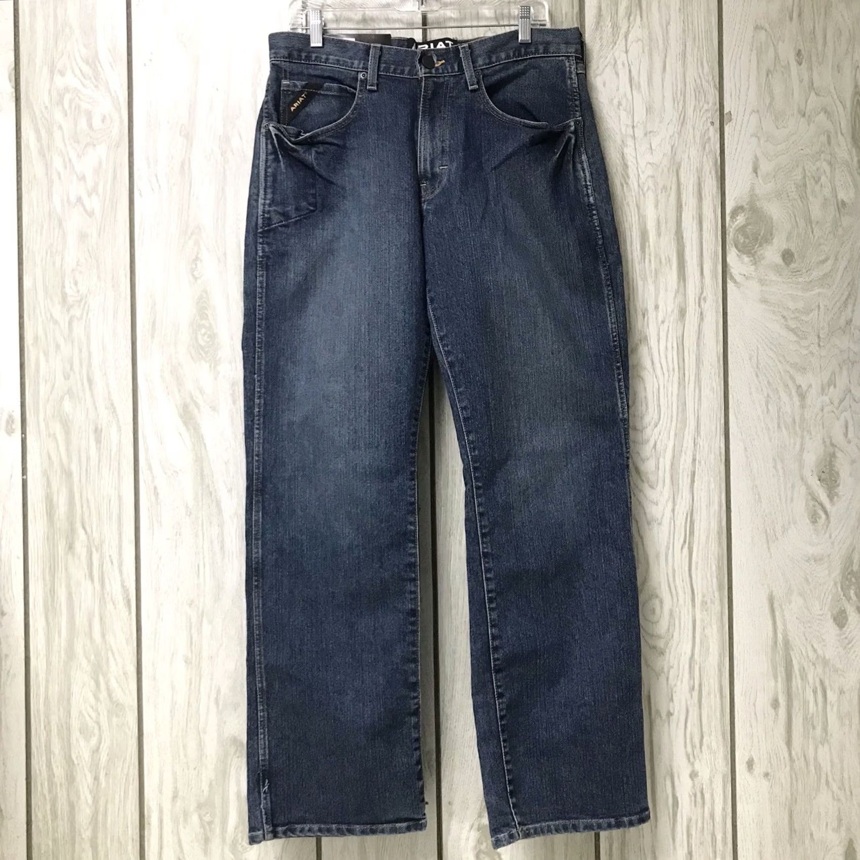 Ariat Ariat Men Blue Rebar DuraStretch M4 Low Rise Boot Cut Jeans 31x32 Jeans Size US 31 - 3 Thumbnail