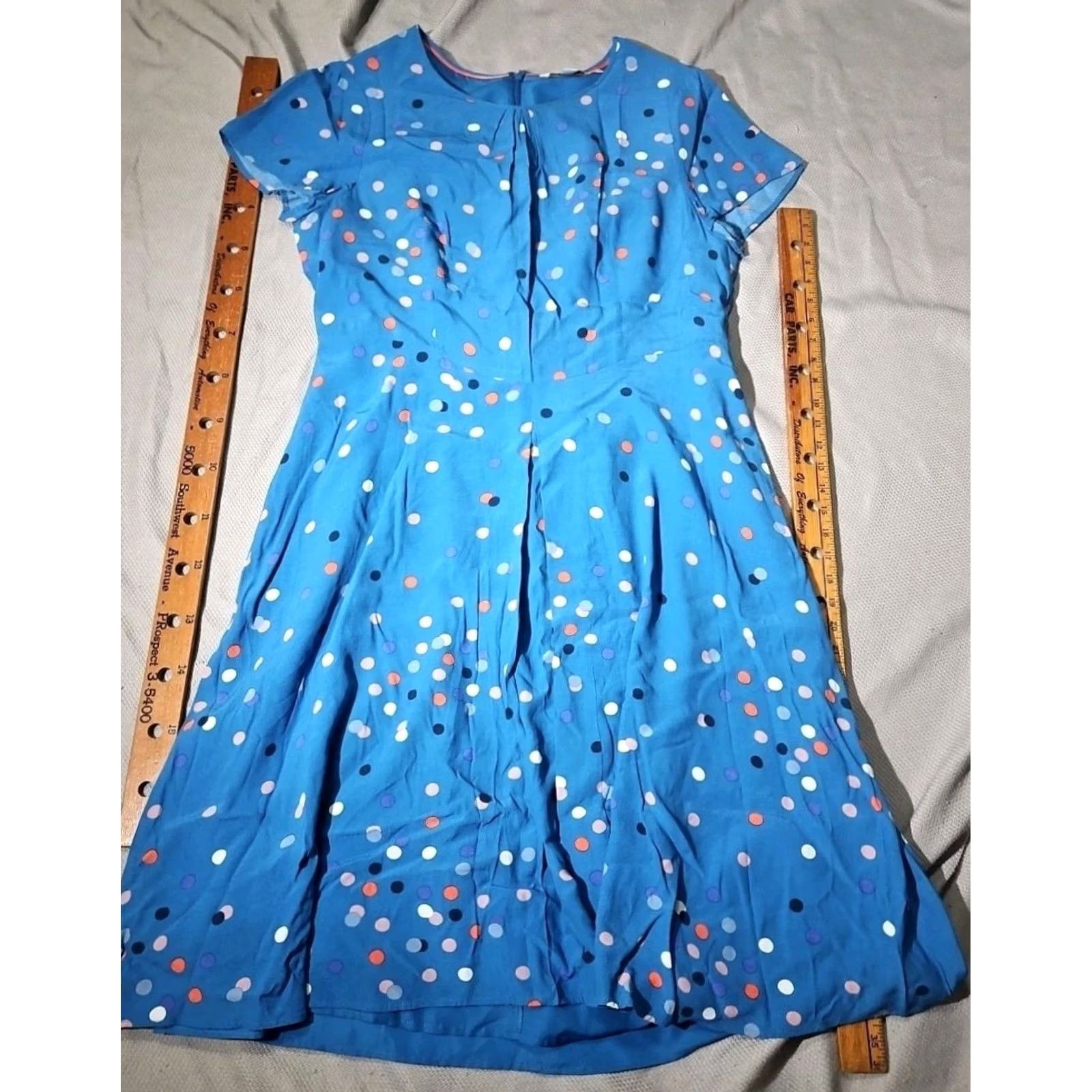 Boden Boden Dress Womens 14L Blue Calissa Multicolor Polka Dot Lined Midi Casual Shirt Womens (Polka Dot) Size XL / US 12-14 / IT 48-50 - 2 Thumbnail