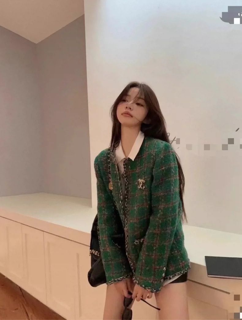 Chanel Chanel 23A The same green plaid jacket of Quan Zhilong 2504 Size XS / US 0-2 / IT 36-38 - 9 Thumbnail
