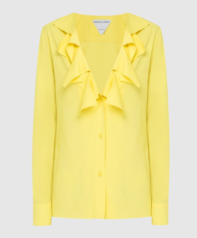 Bottega Veneta o1y0725 Solid Color Shirt in Yellow Size XS / US 0-2 / IT 36-38 - 1 Thumbnail