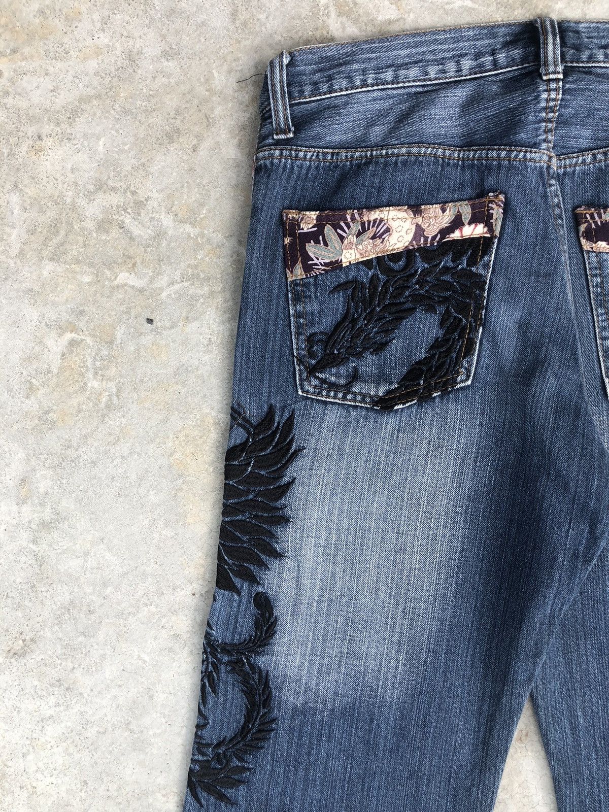 Japanese Brand Japanese Buden Dragon Embroidered Jeans Distressed Jeans Size US 31 - 9 Thumbnail