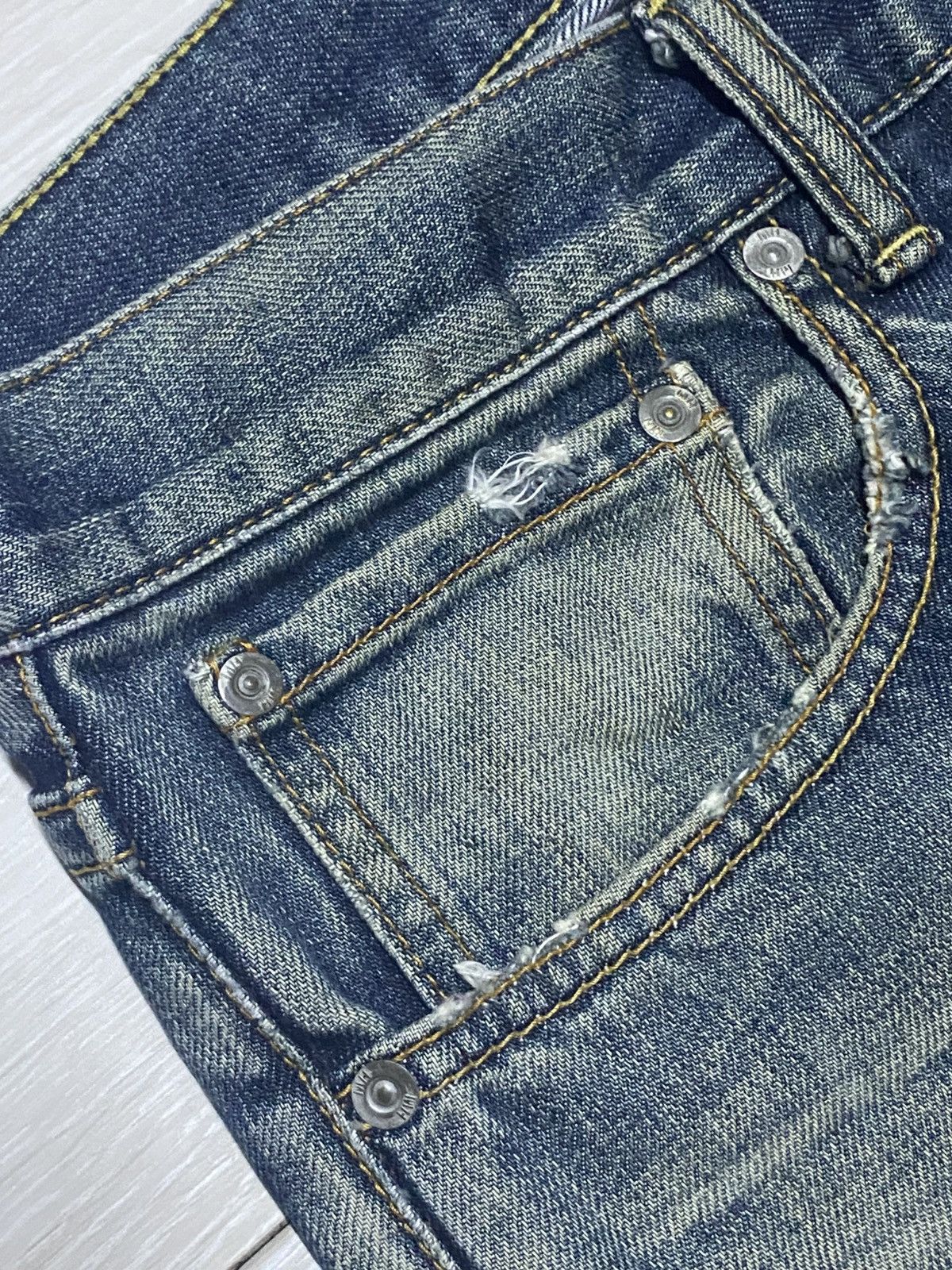 realmad HECTIC Vintage Real Hectic Mud Wash Grunge Distressed Baggy Jeans Size US 35 - 11 Thumbnail