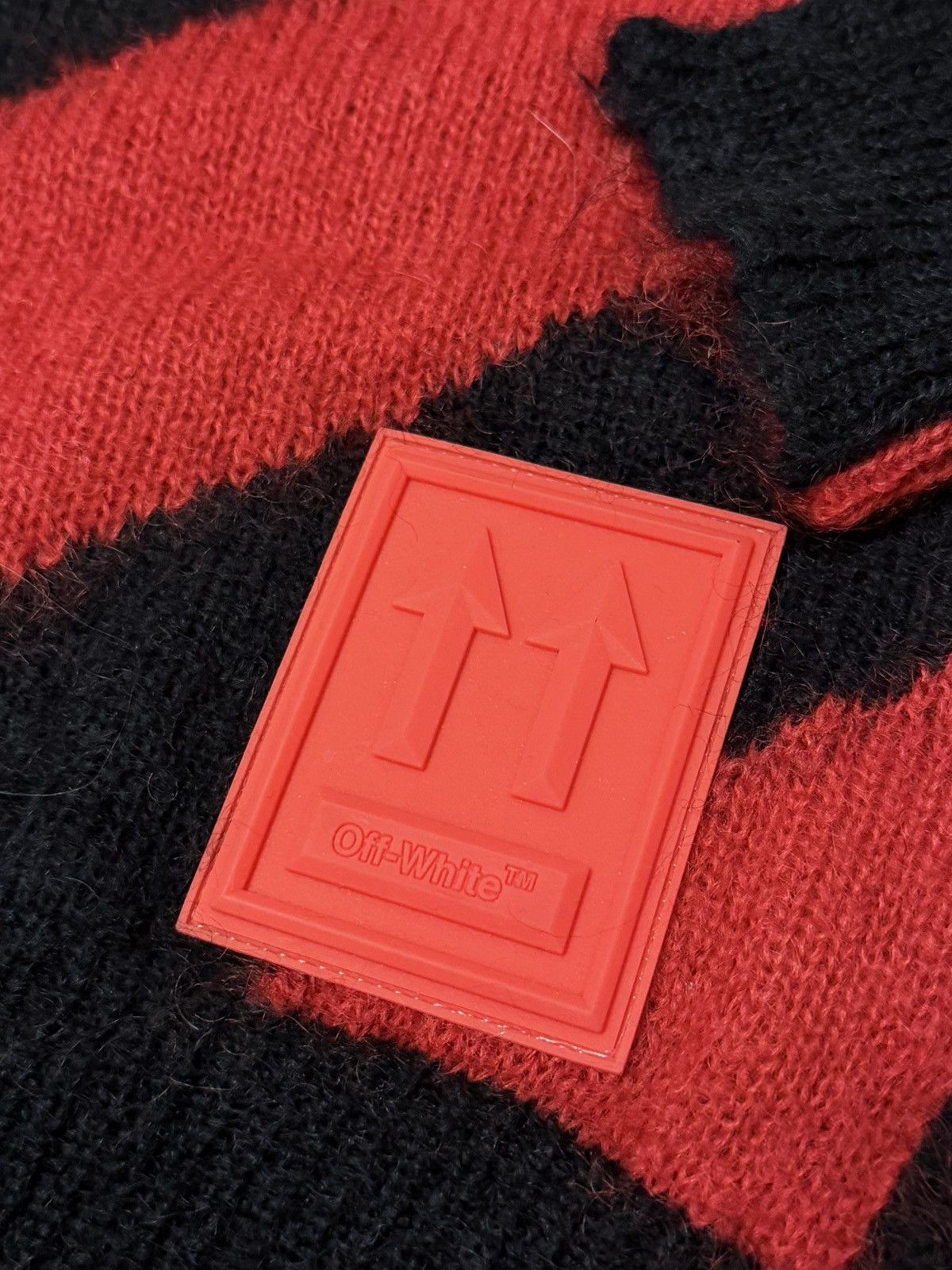 Off-White Off-White Diag Mohair Sweater Red/Black Size L Size US L / EU 52-54 / 3 - 3 Thumbnail