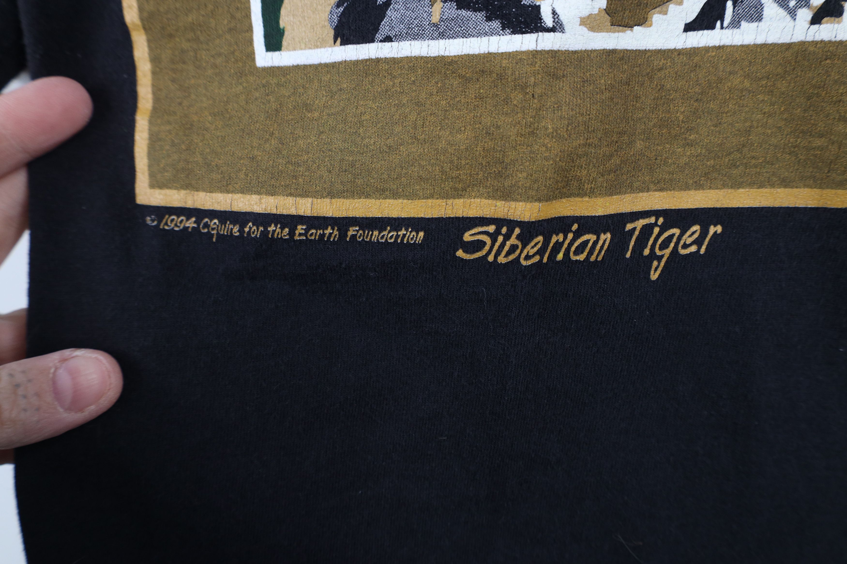 Vintage Vintage 90s Streetwear Siberian Tiger Nature T-Shirt Black Size XXL / US 16-18 / IT 52-54 - 5 Thumbnail