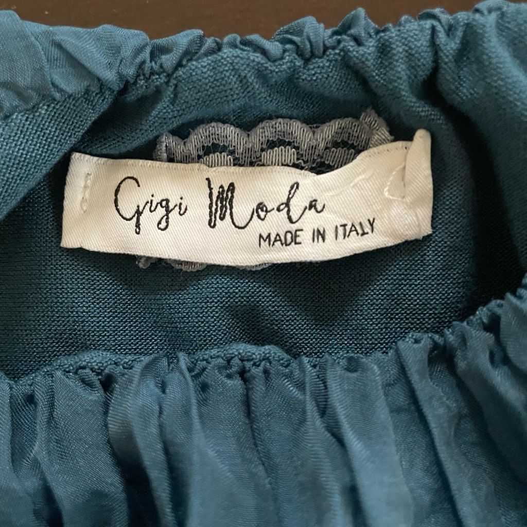 Other Gigi Moda Italy Venus Silk Maxi Dress Teal Blue M L $115 OSFM Size M / US 6-8 / IT 42-44 - 7 Thumbnail