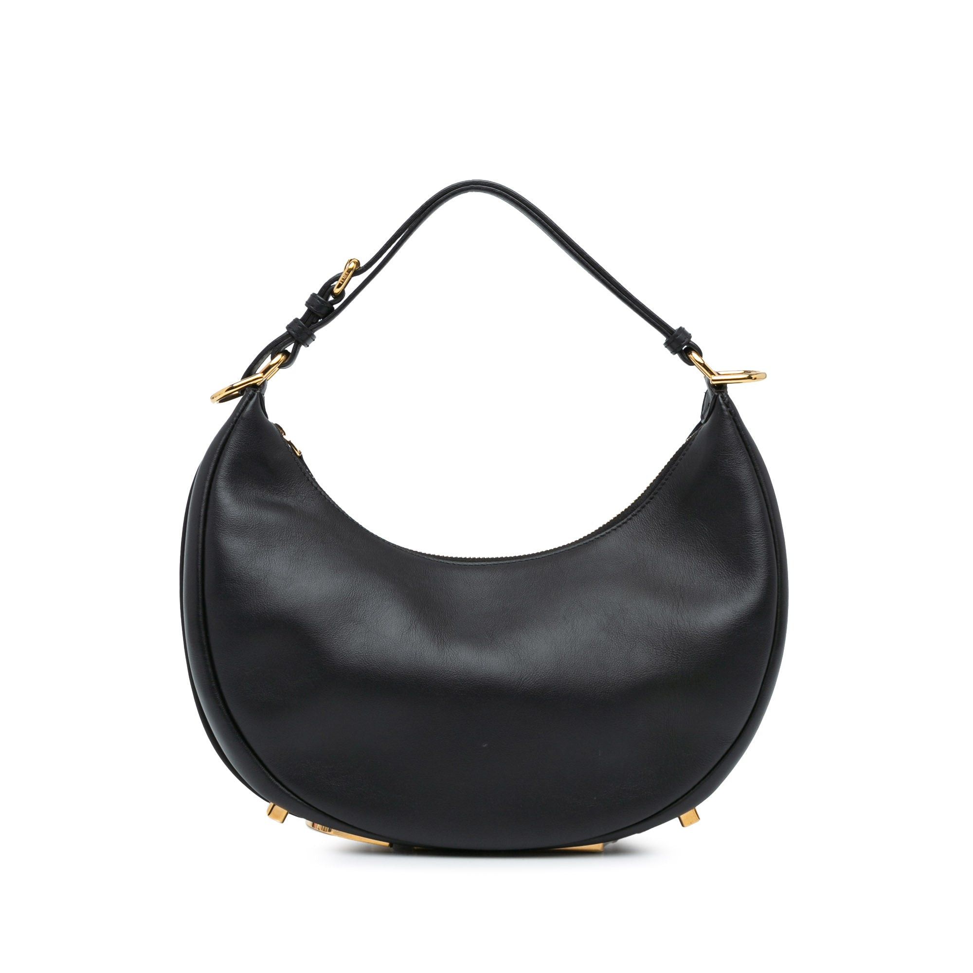 Fendi Fendi Medium Leather Fendigraphy Hobo Black Size ONE SIZE - 1 Thumbnail