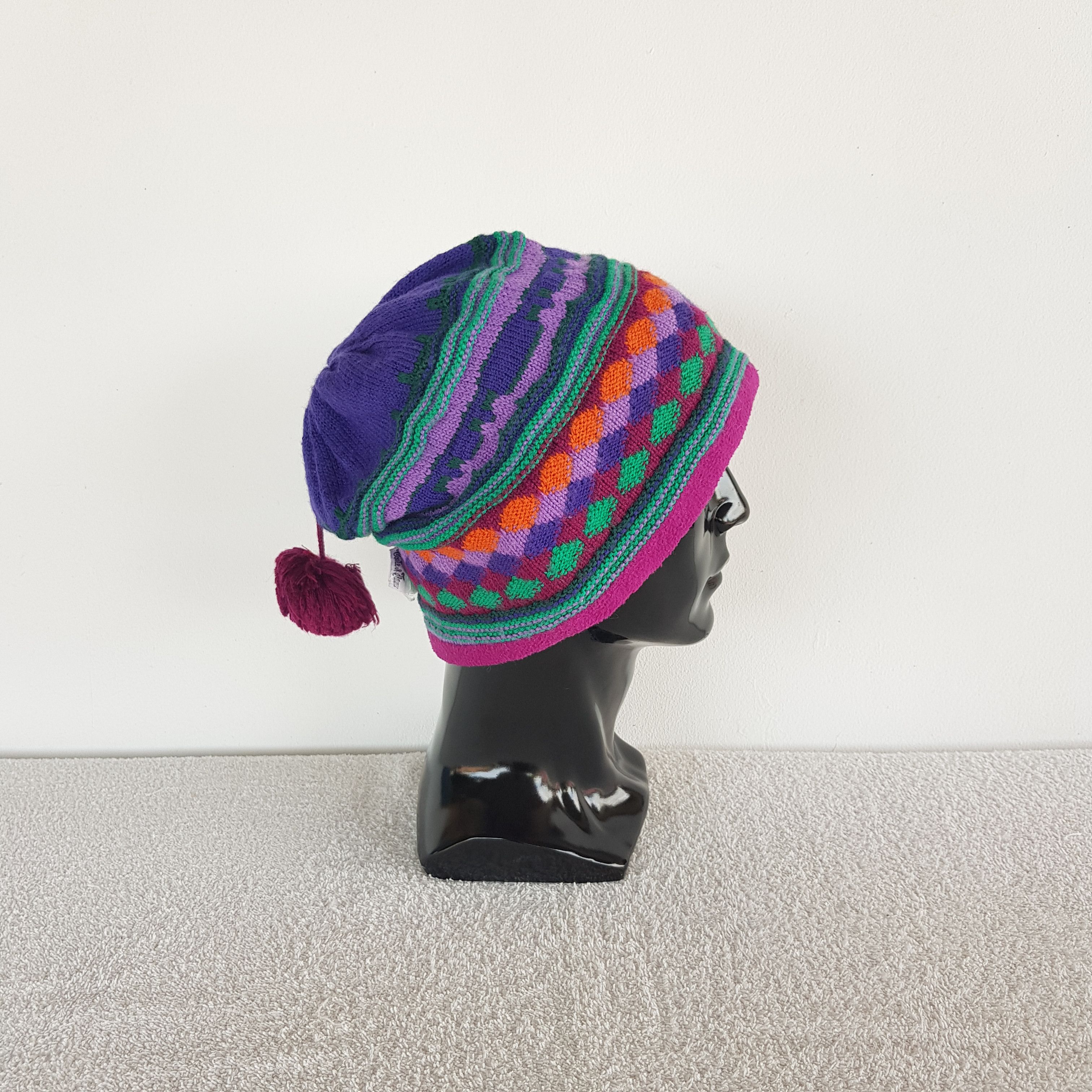 Japanese Brand Vintage Conte of Florence Beanie Ribbed Knit Snow Caps Hats. Size ONE SIZE - 3 Thumbnail