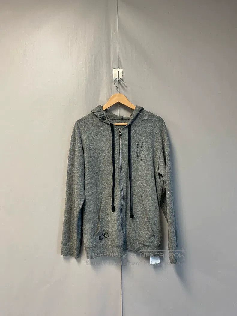 CHROME HEARTS Size L Gray flowing sword makes cross zipper