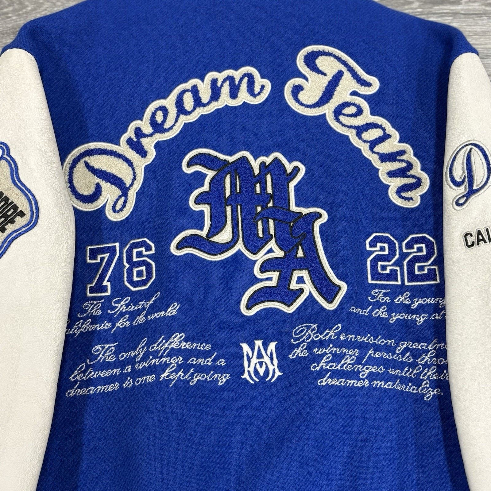 Amiri Amiri Dream Team Varsity Jacket ' Blue ' | WORN 3x Size US L / EU 52-54 / 3 - 12 Thumbnail