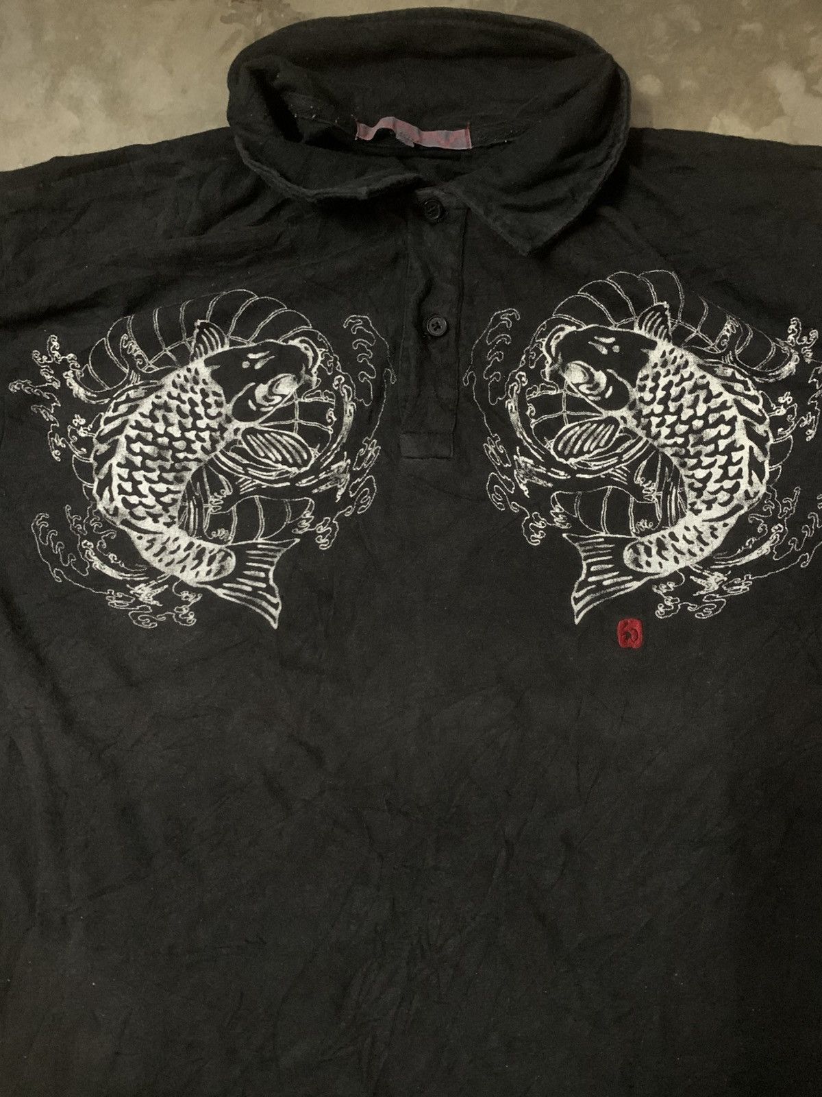 Art Comes First × Japanese Brand Sukajan Koi Fish Big Printed Polo Tee Size US XL / EU 56 / 4 - 3 Thumbnail