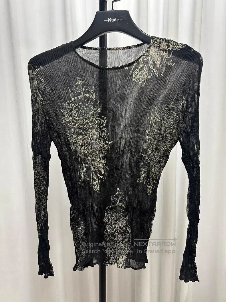 Issey Miyake Issey Miyake Ruffled floral top Size L / US 10 / IT 46 - 1 Thumbnail